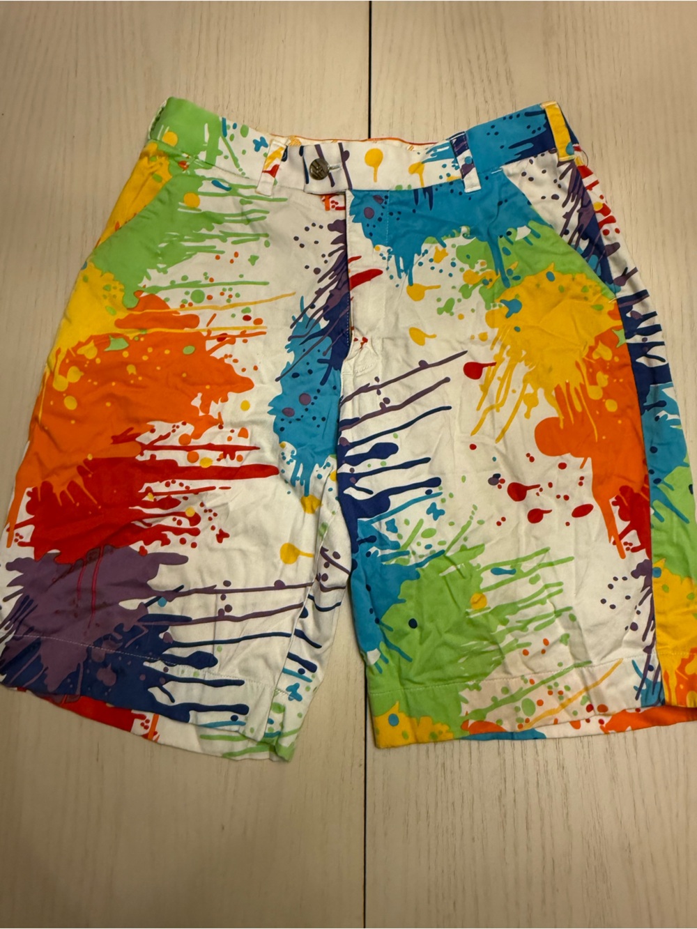 Loudmouth Shorts Men’s 30 Multicolor Paint Splatter Golf Chino Colorful Bold